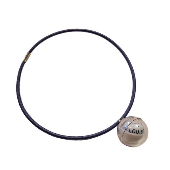 Louis Vuitton (Limited) 2000 Cup Blue & White Compass Y2K Pendant Necklace VGUC - Picture 1 of 5